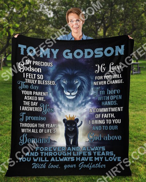 lion to my Godson with love your Godfather full printing blanket 3(1)