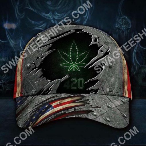 marijuana leaf america flag all over printed classic cap 2(1) - Copy