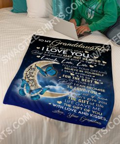moon and butterfly to granddaughter with love and kisses your grandma full printing blanket 3(1)