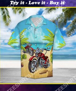motorcycles aloha all over printed hawaiian shirt