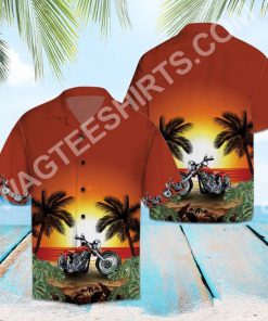 motorcycles sunset beach all over printed hawaiian shirt 2(1)
