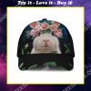 rabbit lovers bunny floral it all over printed cap