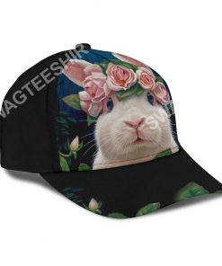 rabbit lovers bunny floral it all over printed cap 3(1)