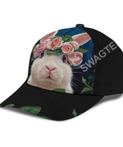 rabbit lovers bunny floral it all over printed cap 4(1)
