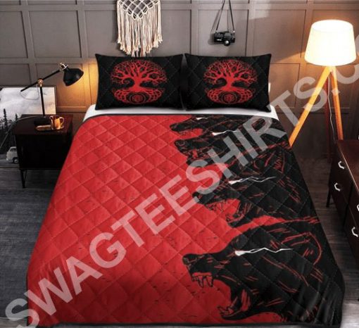 red wolves viking all over printed bedding set 2(1)