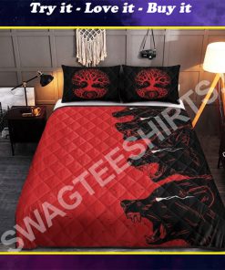 red wolves viking all over printed bedding set