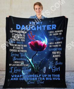 rose to my daughter i love you my baby girl full printing blanket 3(1)