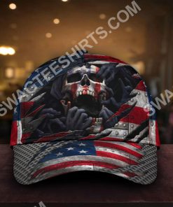 scream skull and america flag all over printed classic cap 2(1)