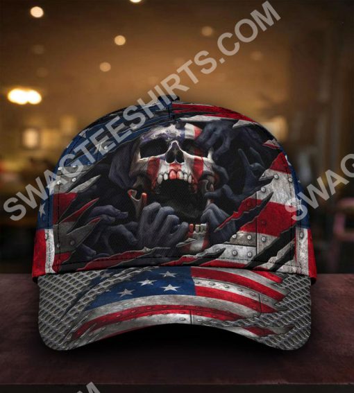 scream skull and america flag all over printed classic cap 2(2) - Copy