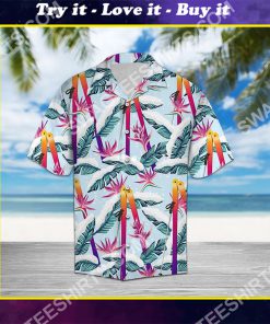 skiing palm all over printed hawaiian shirt