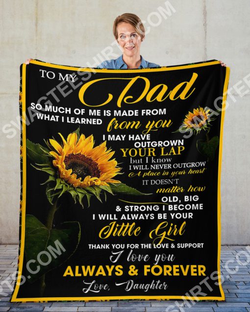 sunflower to my dad i love you forever and always love daughter full printing blanket 2(1)