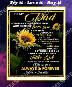 sunflower to my dad i love you forever and always love daughter full printing blanket
