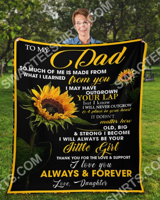 sunflower to my dad i love you forever and always love daughter full printing blanket 3(1)