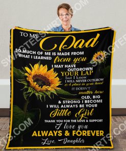 sunflower to my dad i love you forever and always love daughter full printing blanket 5(1)