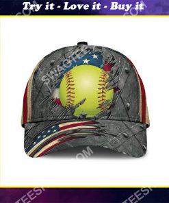 the softball crack america flag classic cap