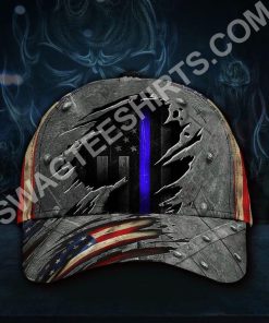 thin blue line america flag all over printed classic cap 2(1)
