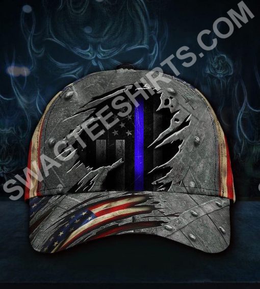 thin blue line america flag all over printed classic cap 2(1)