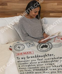 to my granddaughter always remember you are stronger than you think your grandma full printing blanket 5(1)