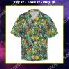 tropical floral pineapple octopus all over printed hawaiian shirt