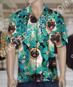 tropical pug dog all over printed hawaiian shirt 3(1)