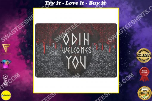 viking odin welcomes you all over printed doormat
