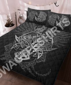 viking raven black all over printed bedding set 2(1)