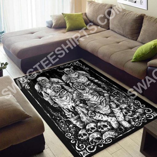 viking skull zombie all over printed rug 2(1)