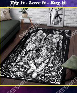 viking skull zombie all over printed rug