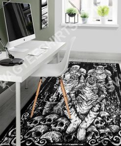 viking skull zombie all over printed rug 4(1)