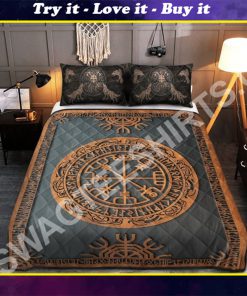 viking symbols all over printed bedding set