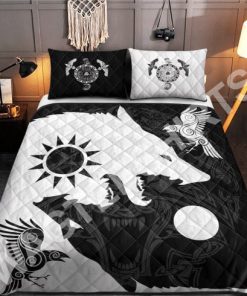 viking wolf all over printed bedding set 2(1)