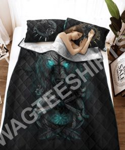 viking wolf with blue eyes all over printed bedding set 2(1)