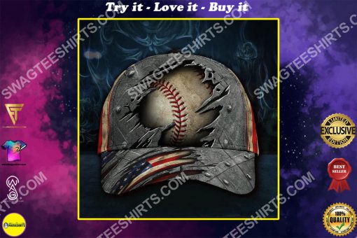 vintage baseball sport america flag all over printed classic cap