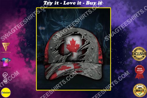 vintage canada flag all over printed classic cap