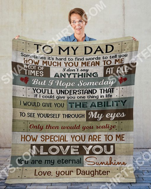 vintage to my dad you are my eternal sunshine your daughter full printing blanket 2(1)