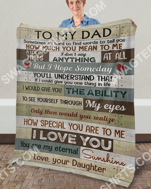 vintage to my dad you are my eternal sunshine your daughter full printing blanket 3(1)