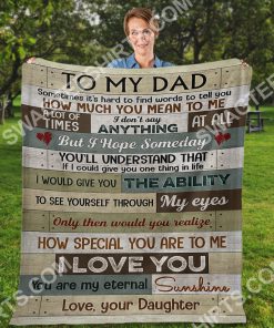 vintage to my dad you are my eternal sunshine your daughter full printing blanket 4(1)