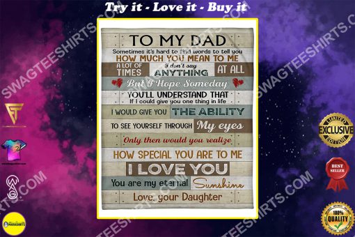 vintage to my dad you are my eternal sunshine your daughter full printing blanket