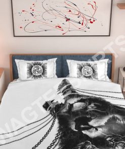 warrior and wolf viking all over printed bedding set 2(1) - Copy