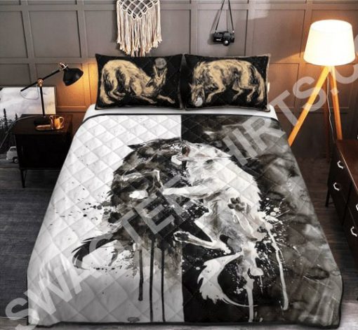 watercolor wolves viking all over printed bedding set 2(1) - Copy