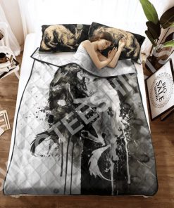 watercolor wolves viking all over printed bedding set 3(1)