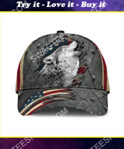 wolf crack america flag classic cap