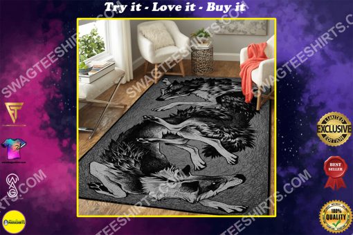 wolf viking all over printed rug