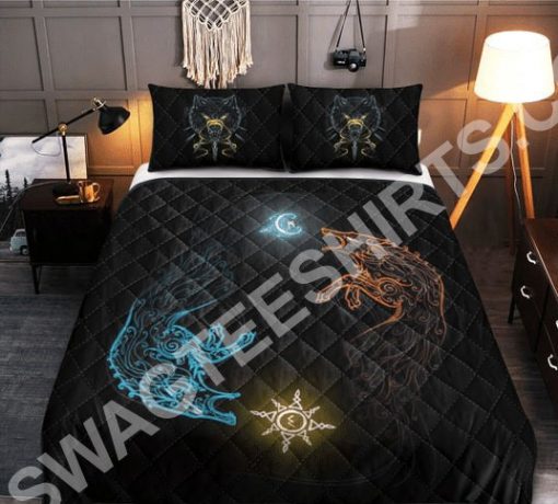 wolves viking all over printed bedding set 2(1) - Copy