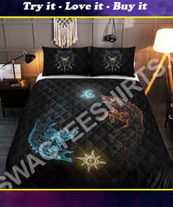 wolves viking all over printed bedding set