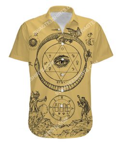 alchemy symbols all over printed hawaiian shirt(1)