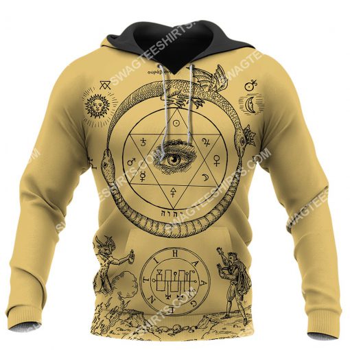 alchemy symbols all over printed hoodie 1