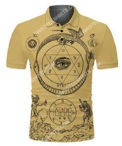 alchemy symbols all over printed polo tshirt 1