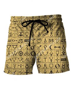 alchemy symbols all over printed shorts 1
