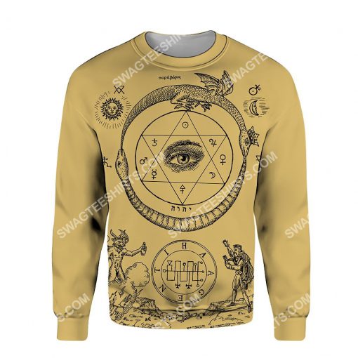 alchemy symbols all over printed sweatshirt 1